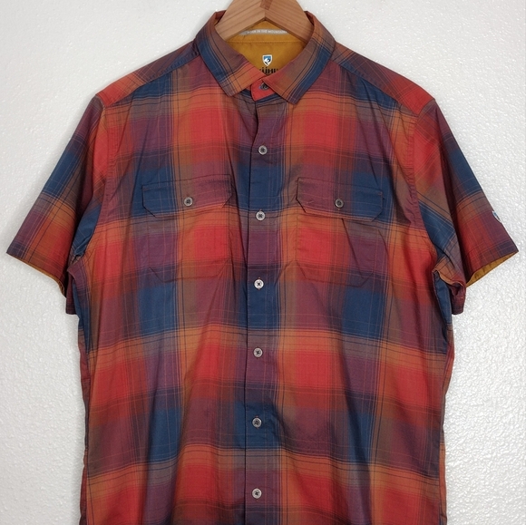 Kuhl Men's Plaid Outdoors Hiking Comfort Fit Casual Button Down Shirt Sz M - Picture 3 of 16